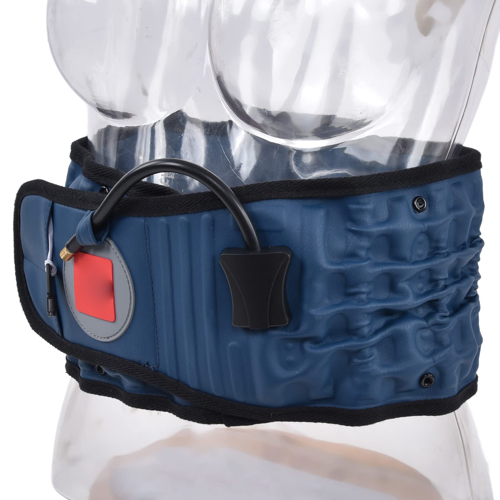 Cinturón de soporte lumbar 2 en 1 Alivio del dolor Terapia de descompresión de espalda para conducir sentado durante mucho tiempo Tejido de punto TPU PU 45.67x6.10x9.84in 22.72oz (Azul)