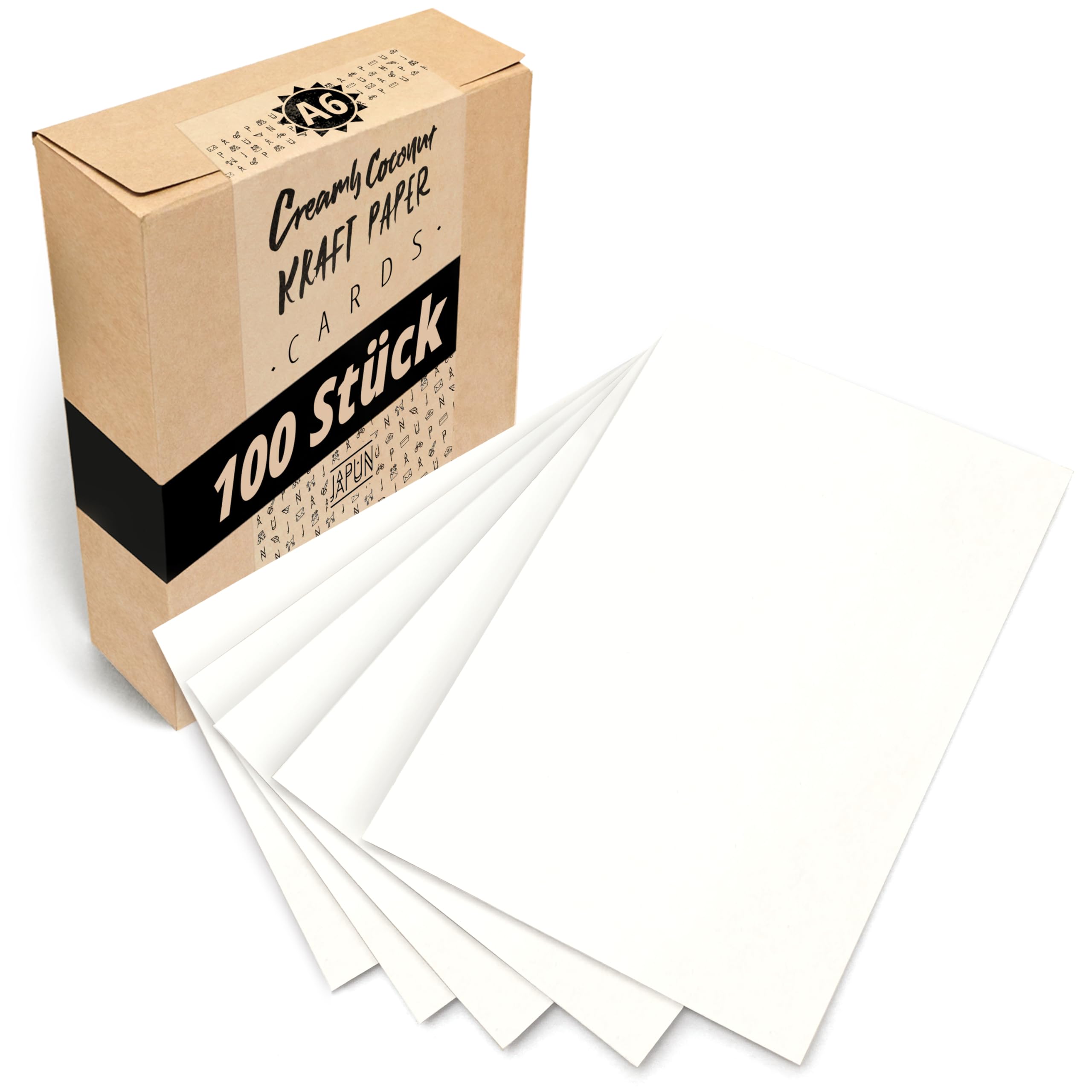 Japun - weiße blanko Postkarten, Papier-Karten Set (100 Stück) zum Selbstgestalten, beschriften oder bedrucken - 280 g/m² - DIN A6-105 x 148 mm