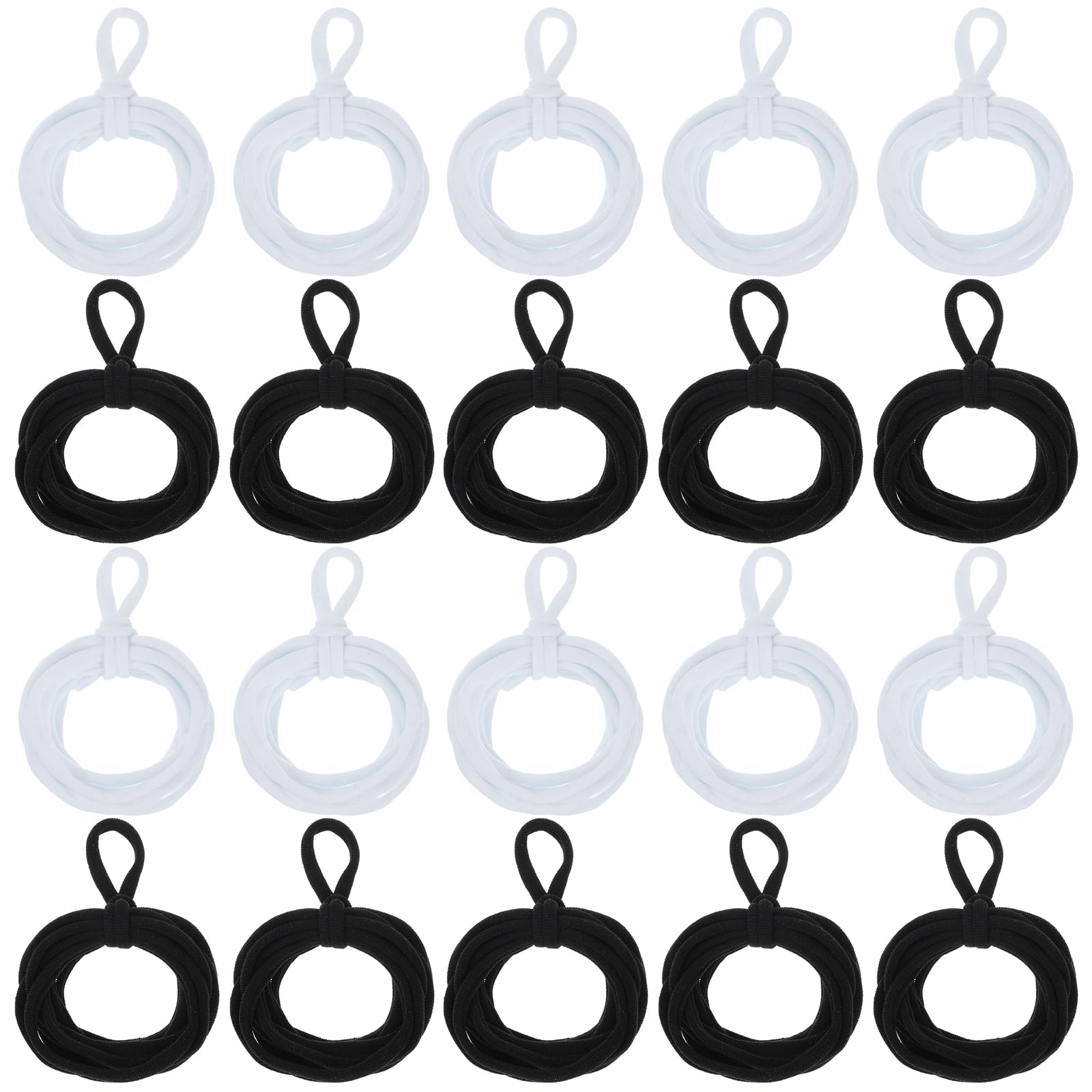 96Pcs Loom Potholder Loops Weaving Craft Loops Refill Black White Elastic Weaving Loom Refill Potholder Weaving Loom Kit for DIY Supplies Favors Compatible with 7 Inch Weaving Loom