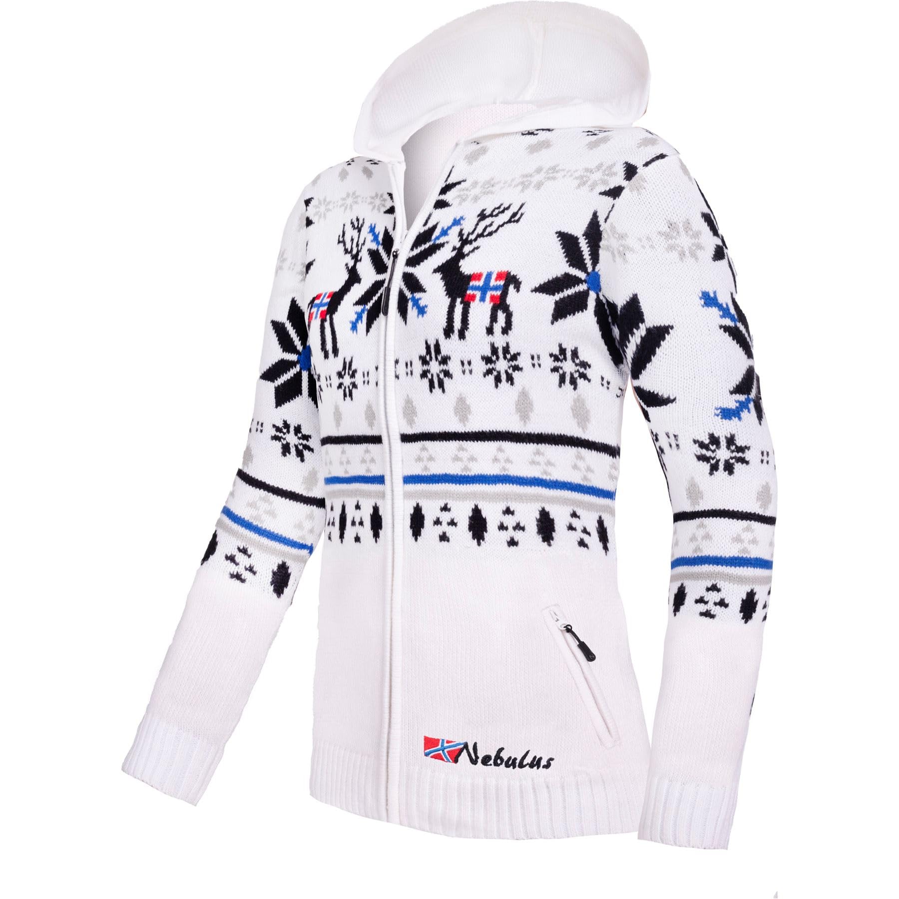 Nebulus Damen Jacke NORMAX, mit Kapuze, schicker Pullover im Norweger-Style