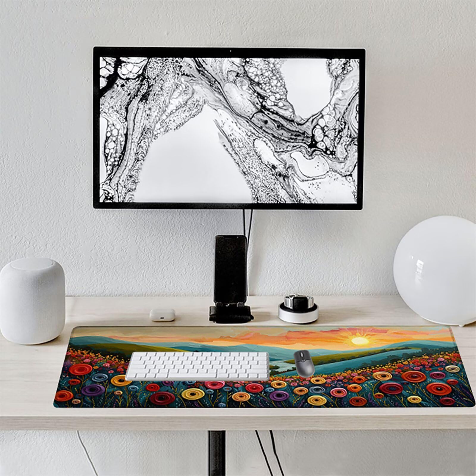 Amanecer Alfombrilla Ratón Gaming XXL 1500 x 800 mm, Alfombrilla Gaming Amarillo Mousepad con Base de Goma Antideslizante, Impermeable Desk Mat para Teclado y Raton, Accesorios Gaming, Regalos Y-M