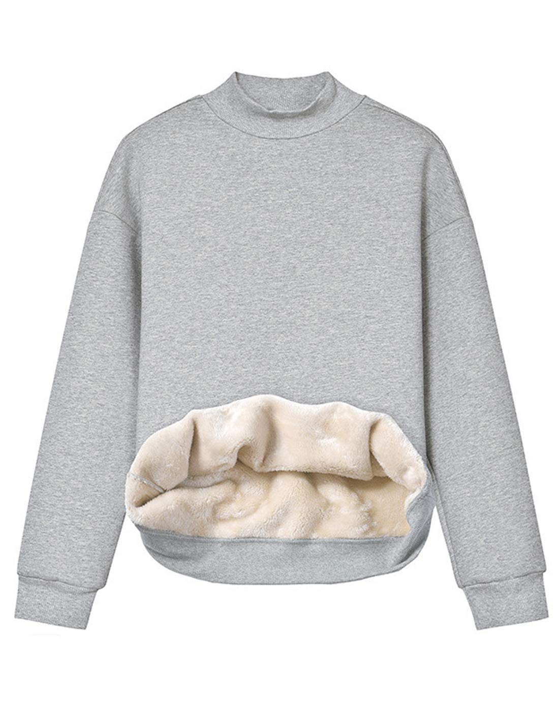 GihuoWomen's Winter Fleece Sherpa Lined Crewneck Pullover Sweatshirt