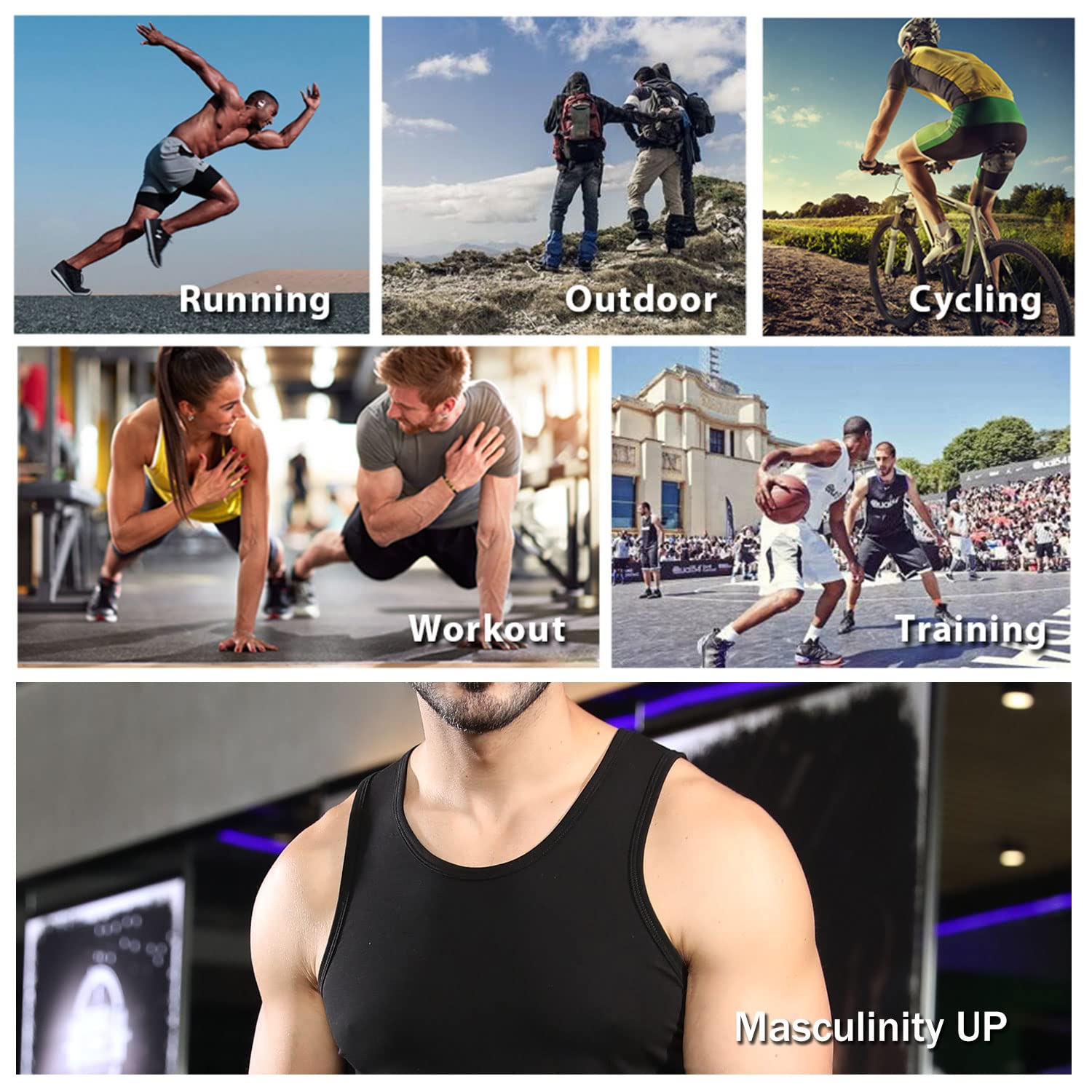Camiseta sin Mangas de algodón para Hombre, para Gimnasio, musculosa, Fitness