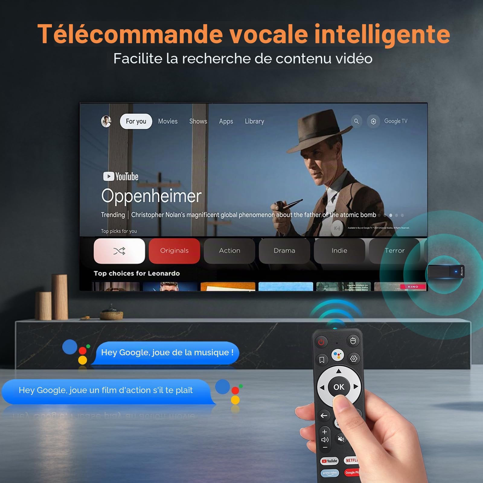 Clé TV Android 14.0 2026 4K Ultra HD Android TV Stick 2 Go RAM 16 Go ROM RK3518 CPU prend en charge 2,4/5GHz WiFi6 BT5.0 3D HDR10 Smart TV Box Streaming Media Player avec Télécommande Vocale Assistant