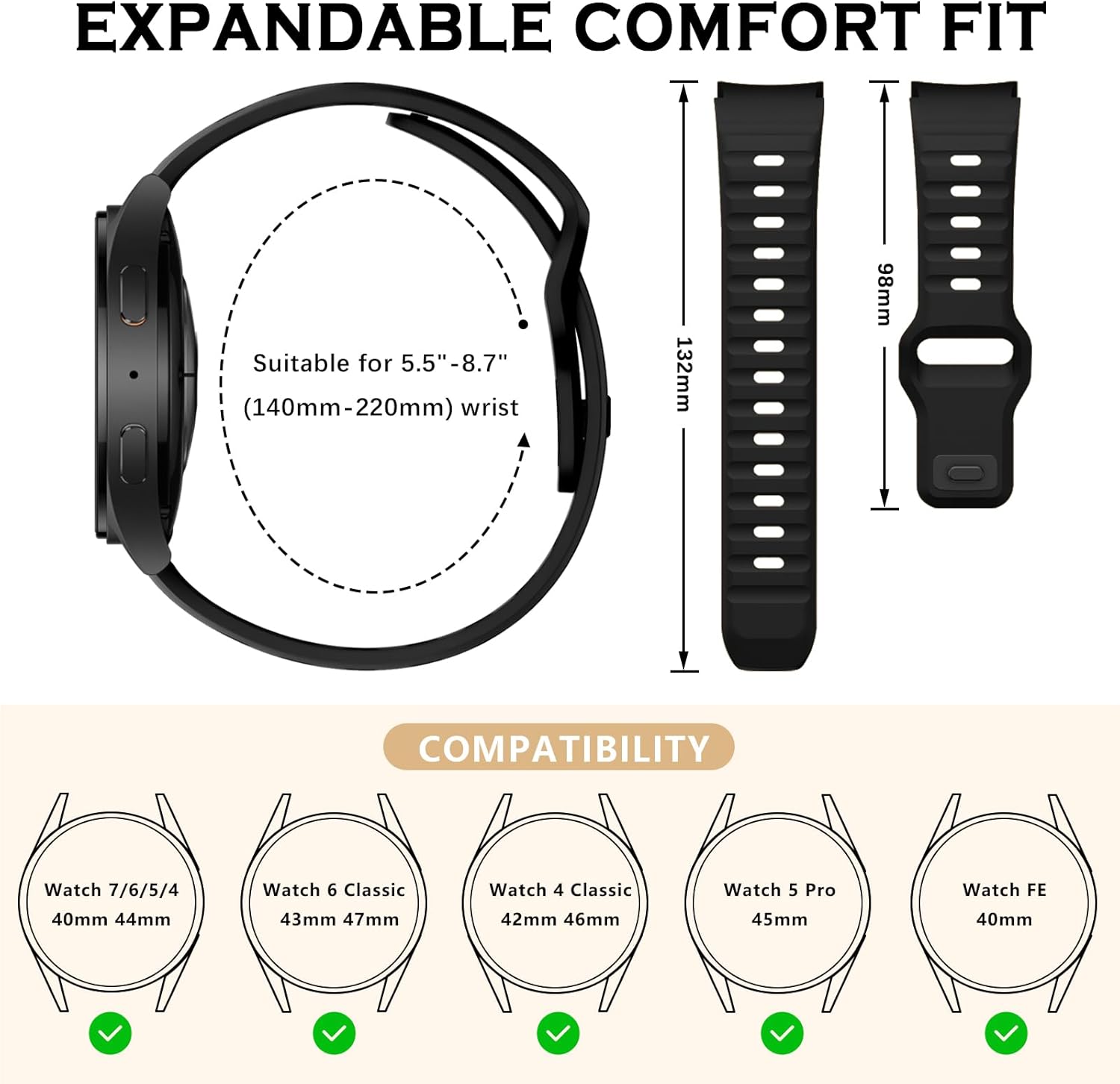 10 Pack Rugged No Gap Bands Compatible for Samsung Galaxy Watch 7 6 5 4 Band 40mm 44mm/Watch FE 40mm/Watch 6 Classic 43mm 47mm/Watch 5 Pro 45mm, Silicone Sport Strap for Men - Image 4