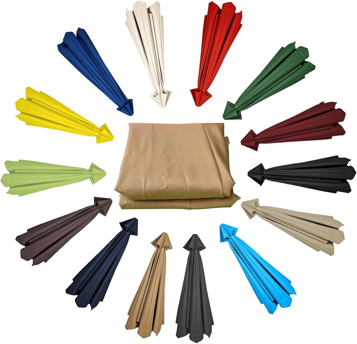 Patio Umbrella Replacement Canopy Square Cantilever Top Cover Outdoor,Replacement Canopy for Sun Umbrella 200cm 270cm 300cm 6.5'/8.8'/9.8' Garden Parasol Canopy Cover UV50+ Waterproof 6 & 8