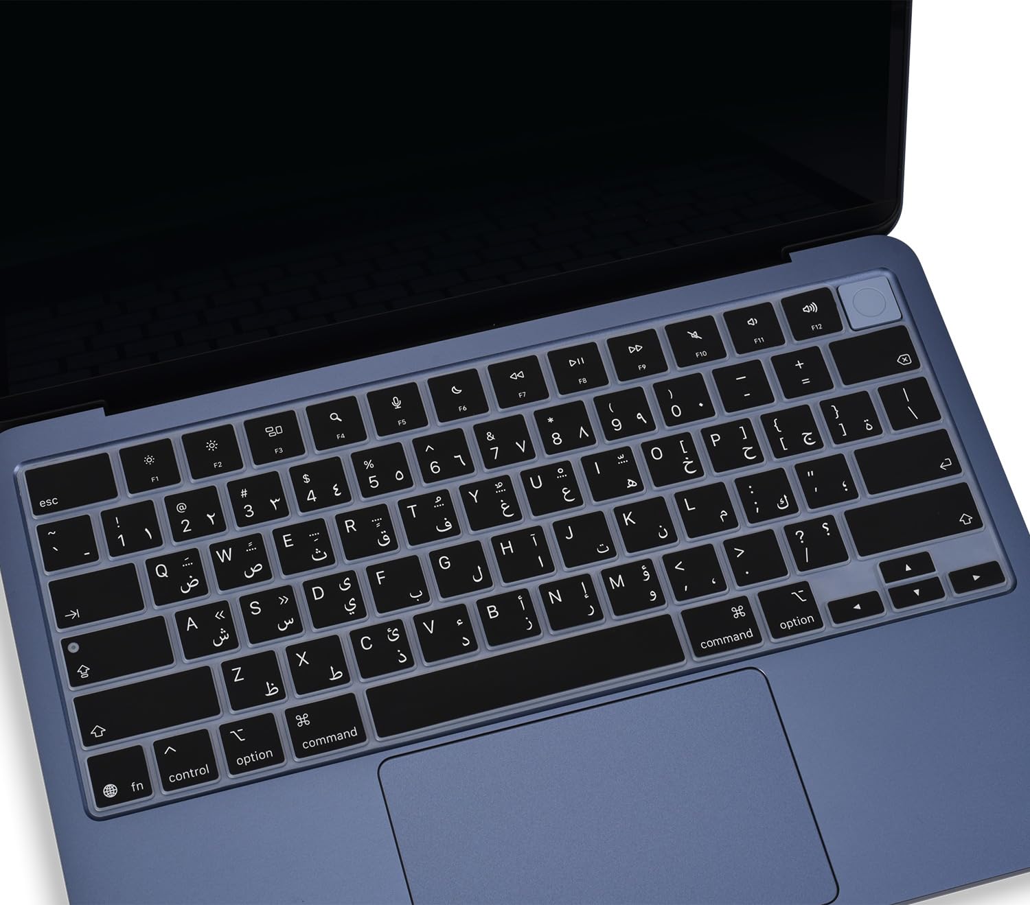 Arabic Silicone Keyboard Cover Skin Compatible with 2026 13 inch Apple MacBook Neo 13 A3404 with A18 Pro Chip, MacBook Neo 13-inch Laptop Arabic Language Keyboard Protector - Black