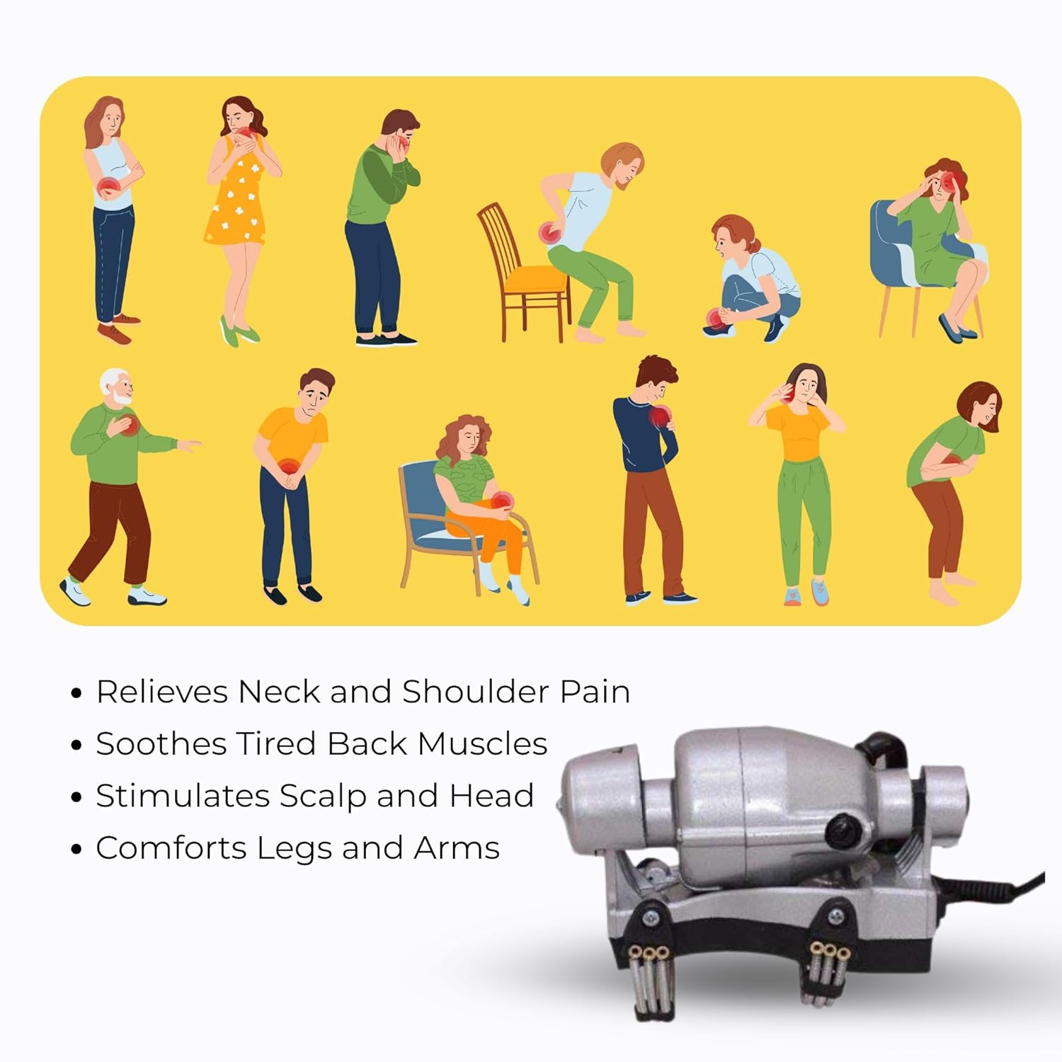 Tride Powerful Floating Massage | Dual speed | Full body muscle resting equipment | Relief from head, neck, back, finger pain. Unisex electric massage Tride Powerful Floating Massage | Dual speed | Full body muscle resting equipment | Relief from head, neck, back, finger pain. Unisex electric massage
