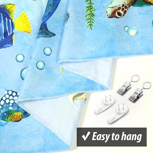 Vista 5 de DECOWALL TP-010 - Tapiz de animales marinos de 60 x 40 pulgadas (59.1 in x 39.4 in), póster para niños, aprendizaje educativo, para colgar