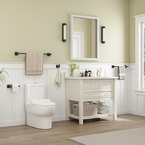 Miniatura 2 de Suyar SUS304 - Juego de accesorios de baño de acero inoxidable de 4 piezas, incluye gancho para toallas, soporte para papel higiénico, soporte para