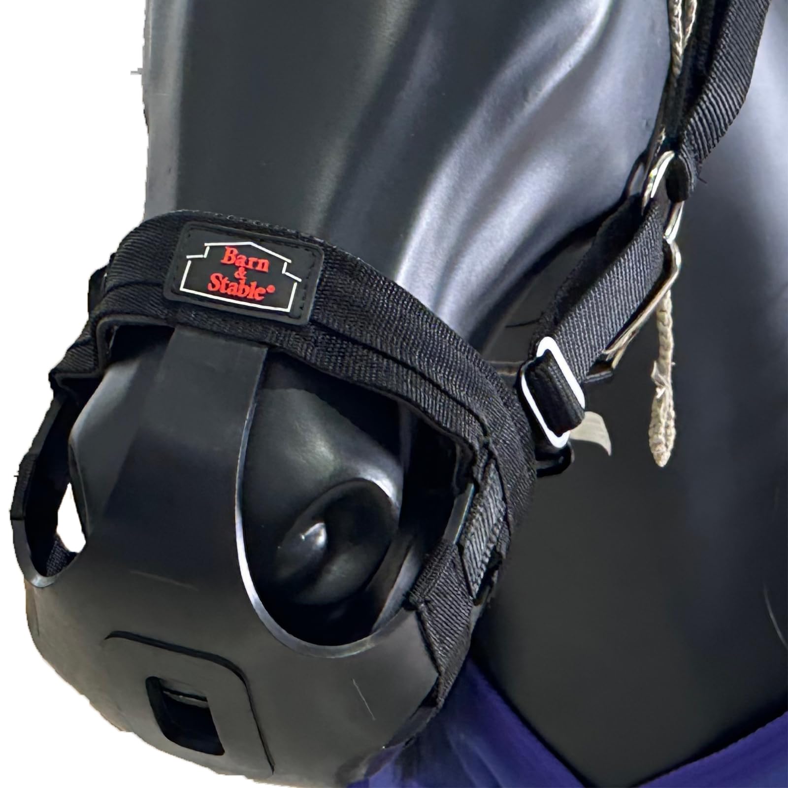 Bozal de pastoreo de caballos con cabestro para caballo, fácil respiración y cómodo, bozal profesional de pastoreo de caballos con correas ajustables, velcro y hebillas, adecuado para precaución de