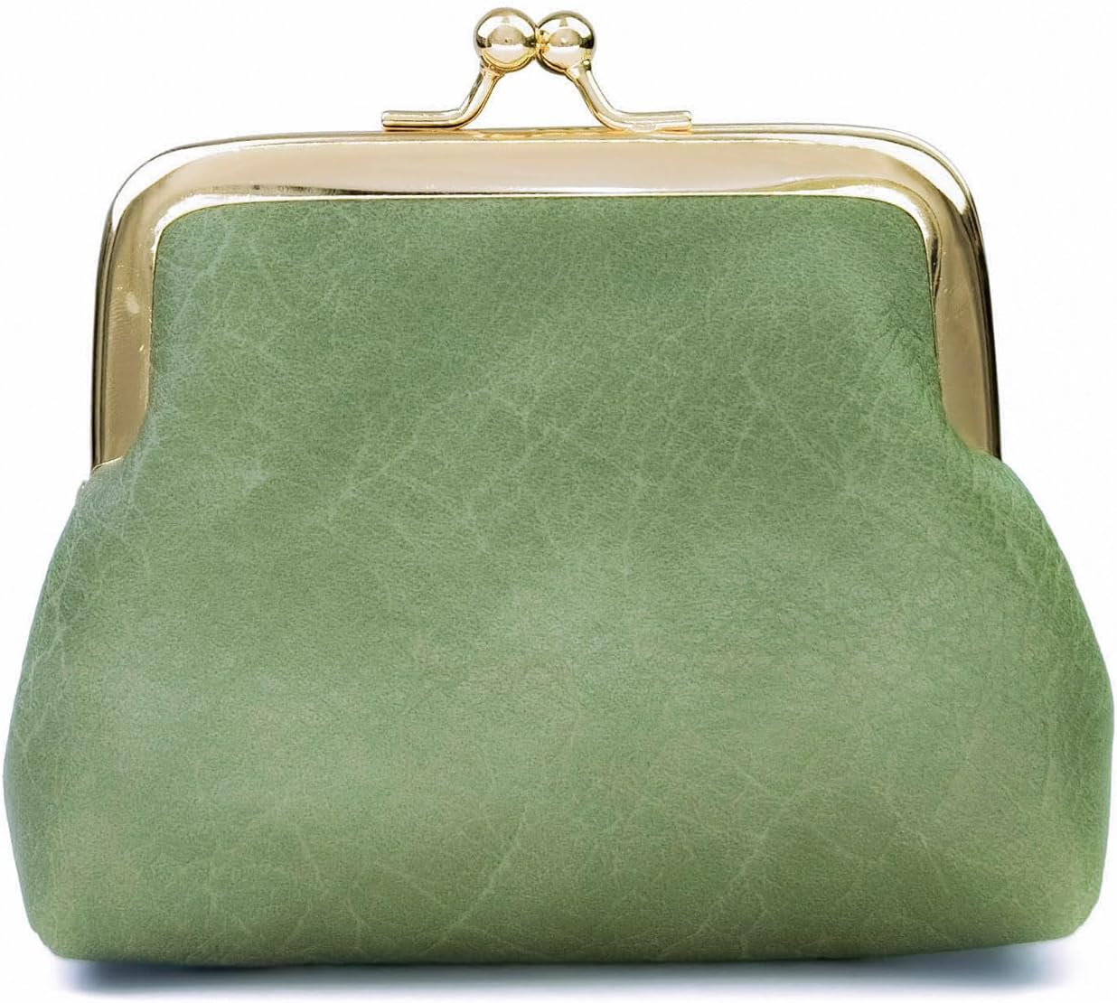 Coin Purse, Kiss Lock Coin Purse for Women, Large Capacity Coin Pouch,Vintage Change Purse Cute Car Coin Holder for Women (1-Green)