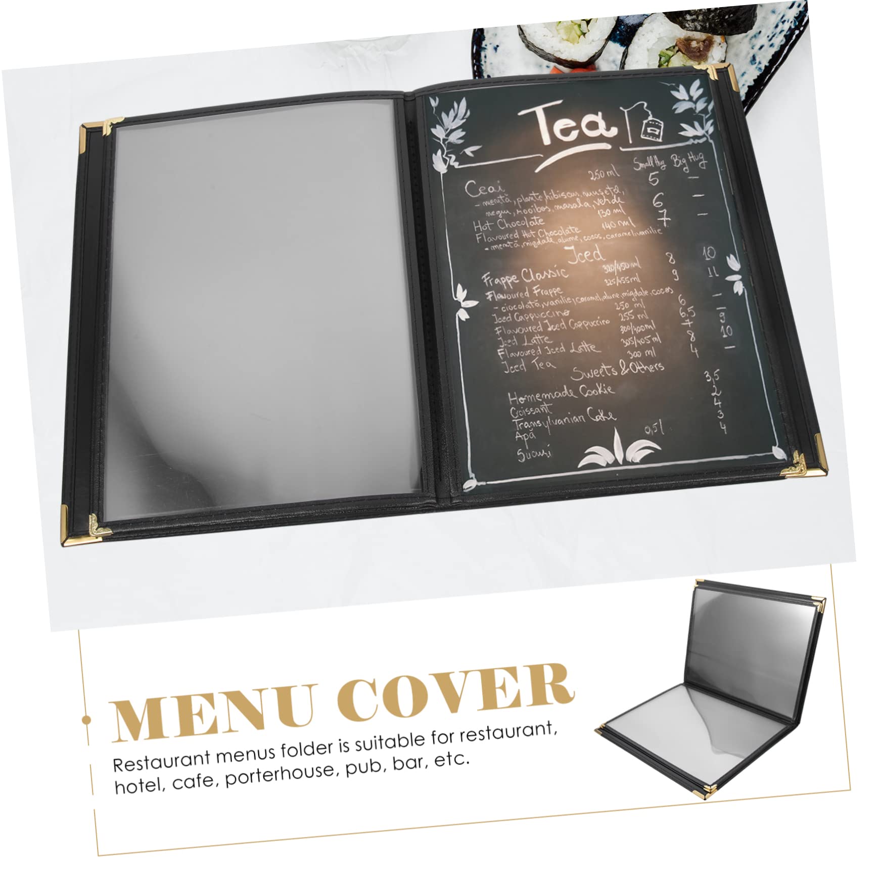 POPETPOP 2 Piezas Funda Transparente para Menú de Restaurante Protectora de PVC con Páginas Interiores Soporte Reutilizable y Fácil Limpieza para Bares y Cafeterías