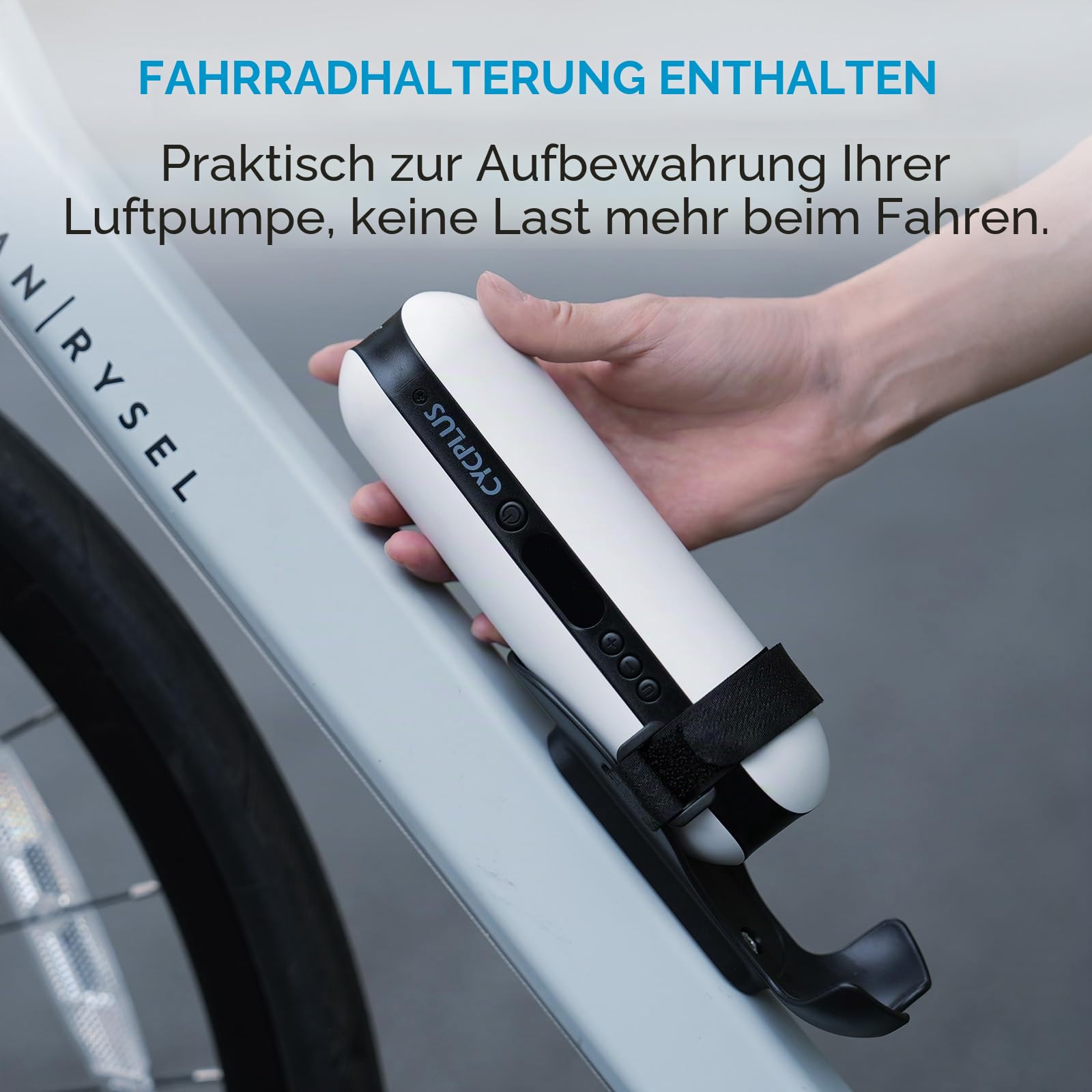 CYCPLUS Luftpumpe 150PSI Elektrischer Kompressor Tragbar Fahrradpumpe Mini Reifenpumpe mit Digital LED Anzeige LED Licht Wiederaufladbarer Li-ionen für alle Fahrräder Motorräder und Autos