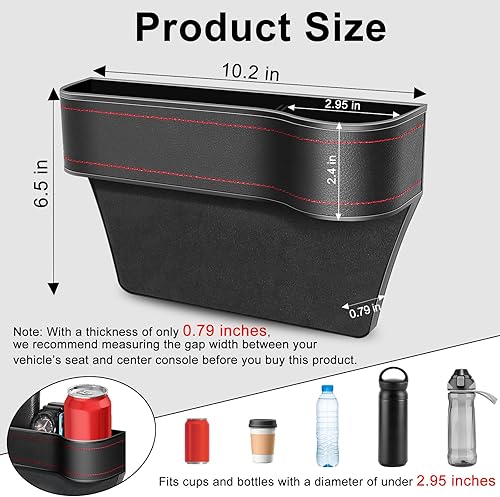 Miniatura 2 de Organizador de espacio para asiento de automóvil, paquete de 2 organizadores multifuncionales para asientos de automóvil, caja de almacenamiento