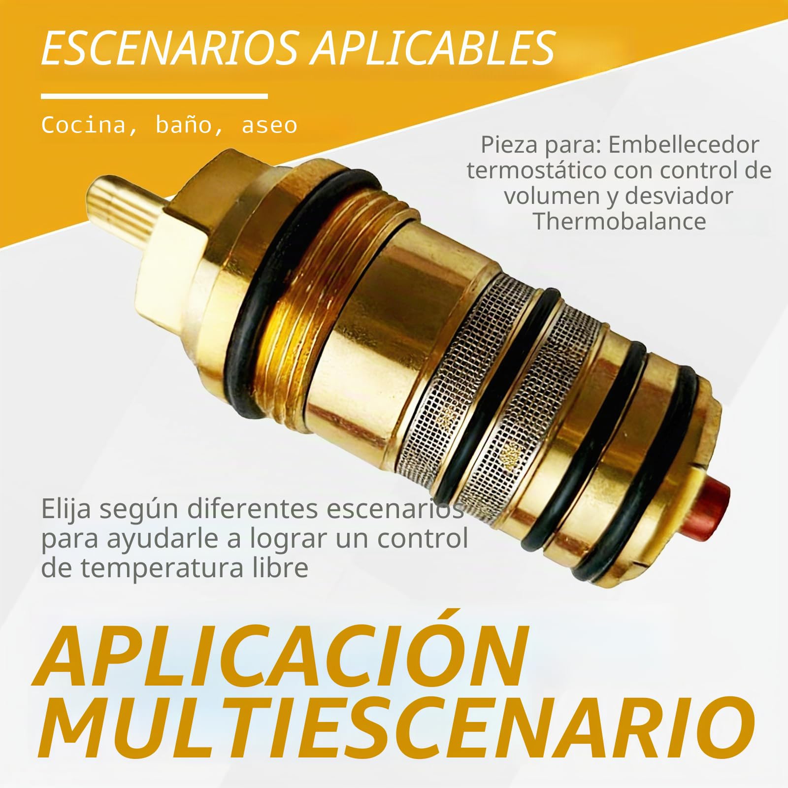 Cartucho Termostático 94282000 Para Hansgrohe, Regulador De Temperatura Para Grifo Termostático De Ducha, Núcleo De Válvula De Latón, Repuesto Compatible Con Determinados Termostatos