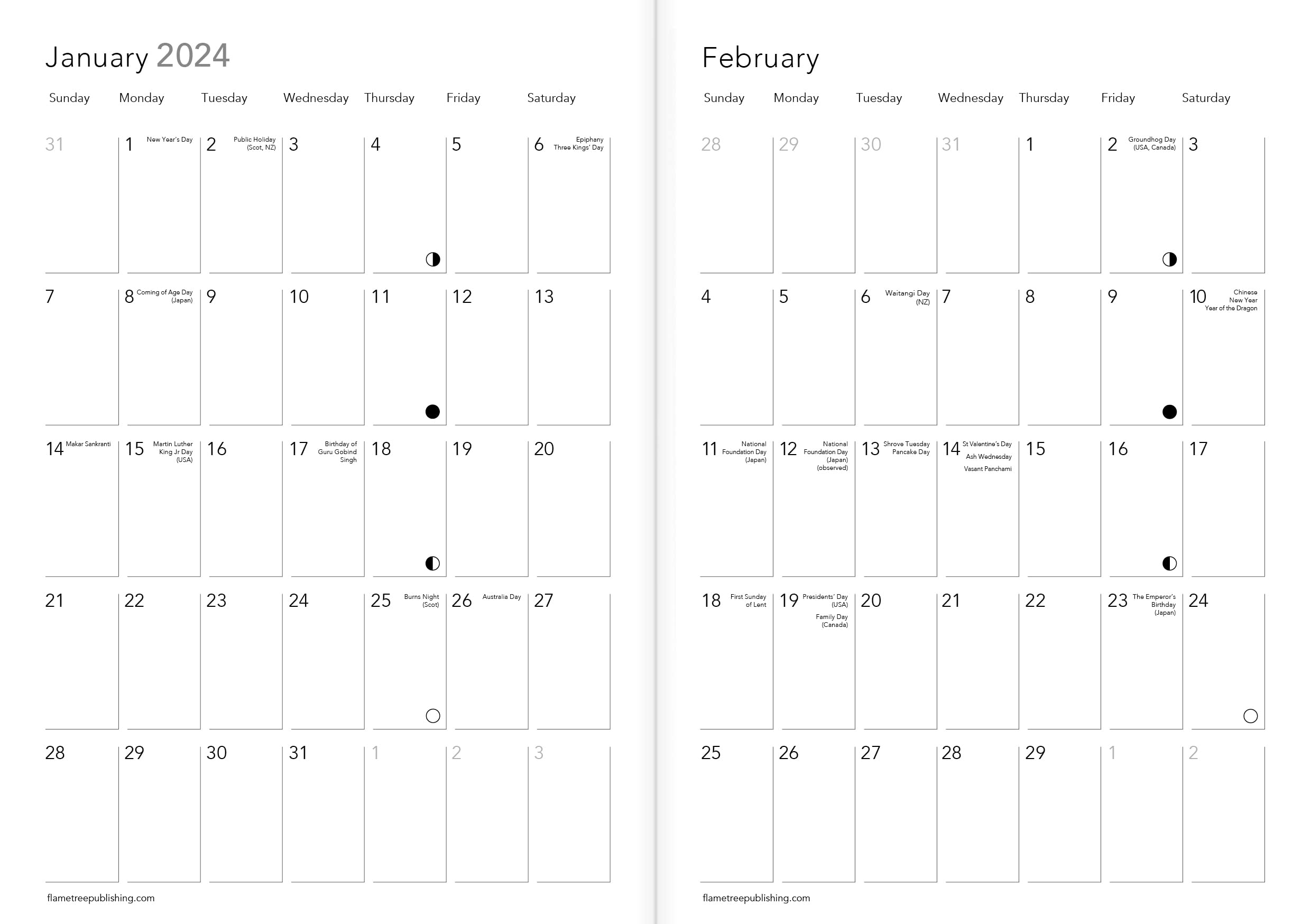 Bodleian Libraries – Bücherregal – Taschenkalender 2024: Original Flame Tree Publishing-Pocket Diary [Taschenkalender]