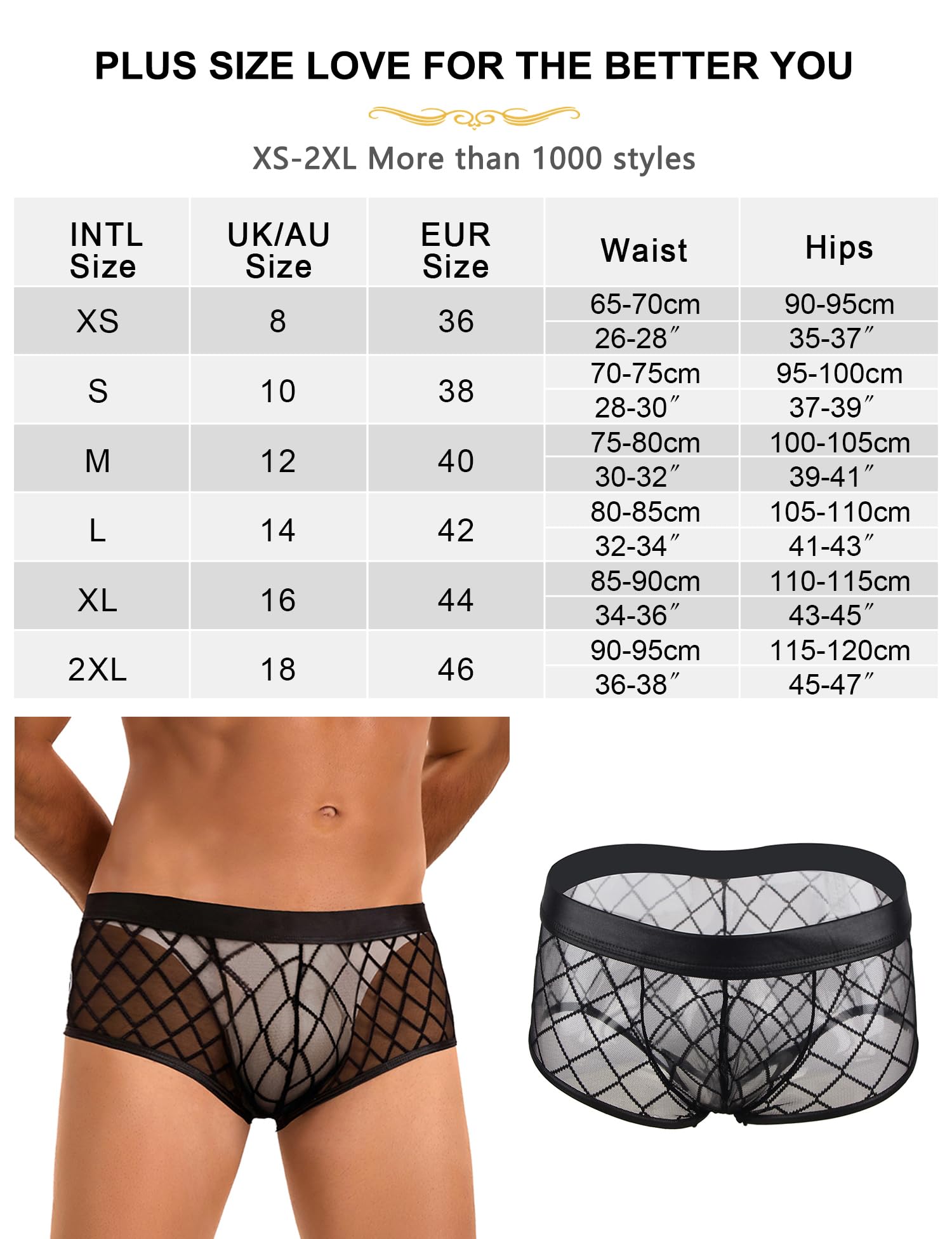 ohmydear Boxer Intimo Uomo sexyhot in Rete Mutande Trasparenti con Cintura Elastica Biancheria Intima Traspiranti e Morbidi Perizoma Seducente Corte Hipster