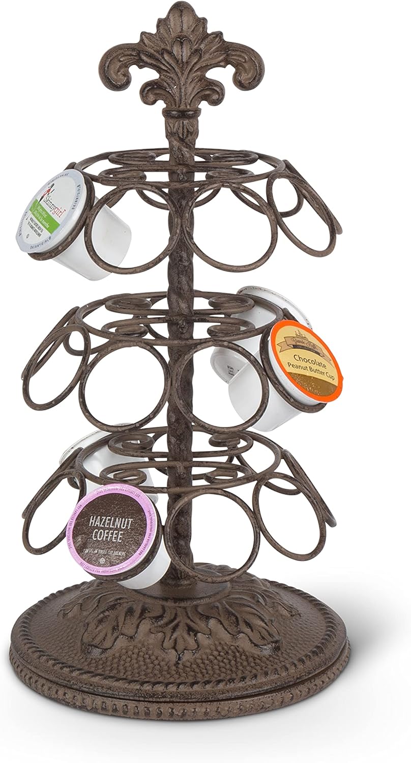 GG Collection Acanthus Coffee Pod Holder with 27 Pod Capacity, and 3 Rotating Carousels