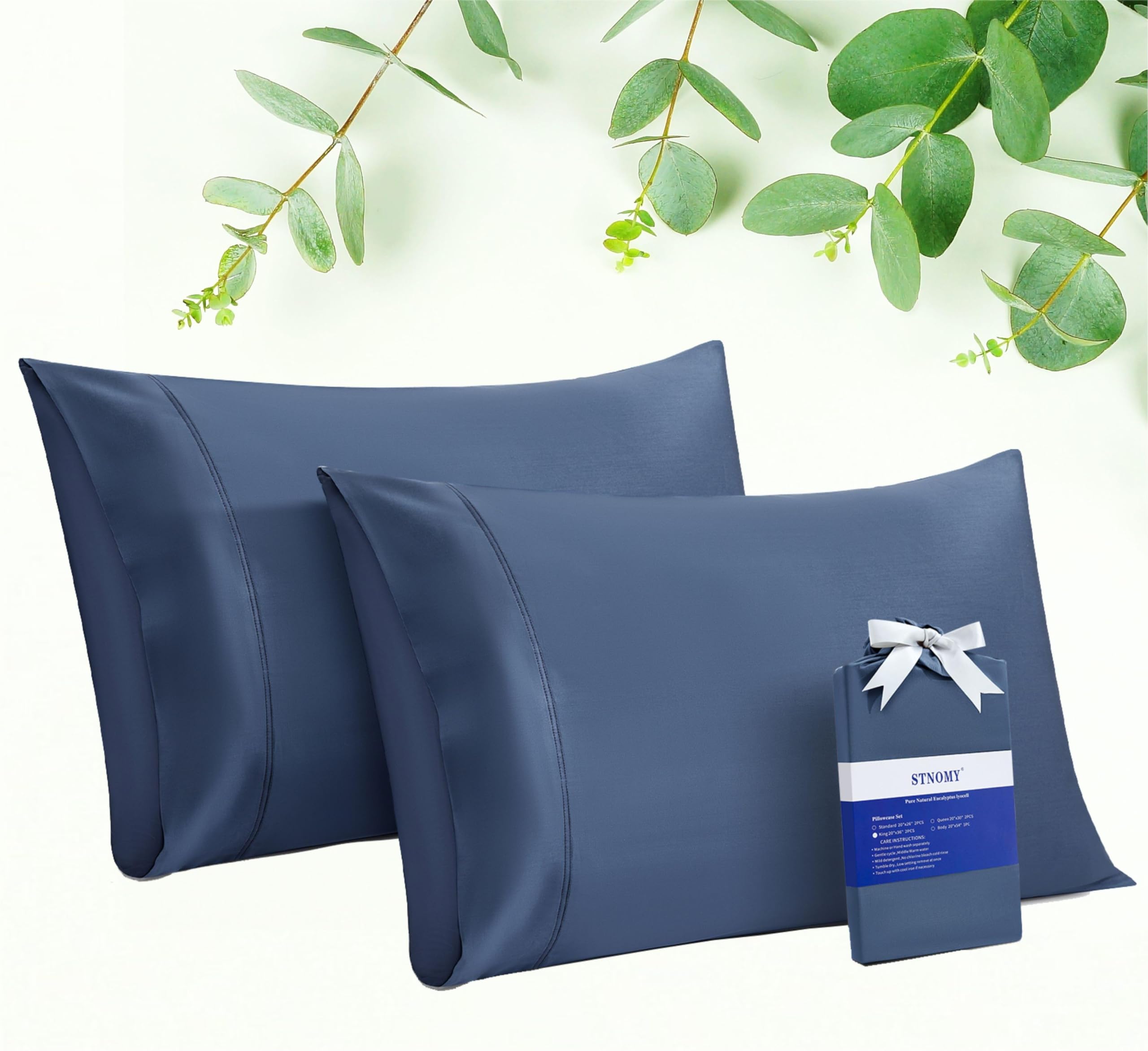 Eucalyptus Tencel Lyocell taie d'oreiller rafraîchissante lot de 2