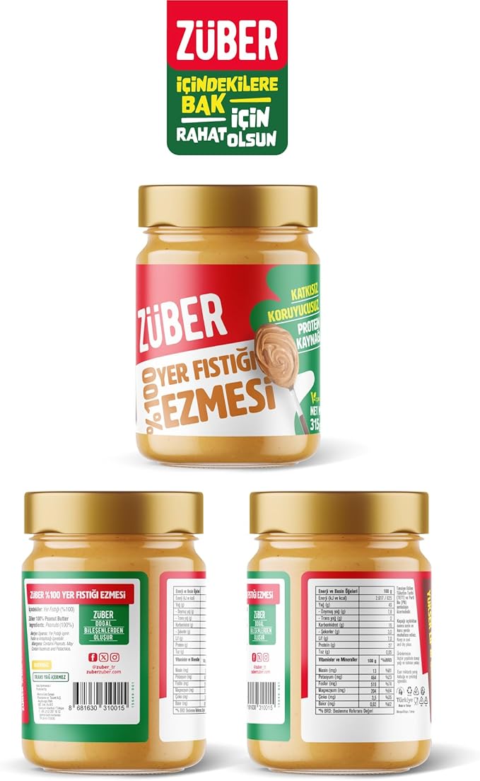 Züber %100 Fıstık Ezmesi 315 Gr