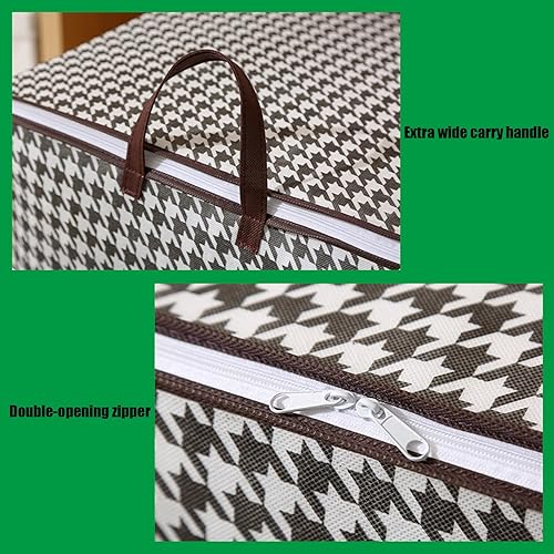 Miniatura 6 de AOKLEY Paquete de 2 bolsas de almacenamiento grandes, contenedores de almacenamiento plegables para armario, contenedores de almacenamiento con asas