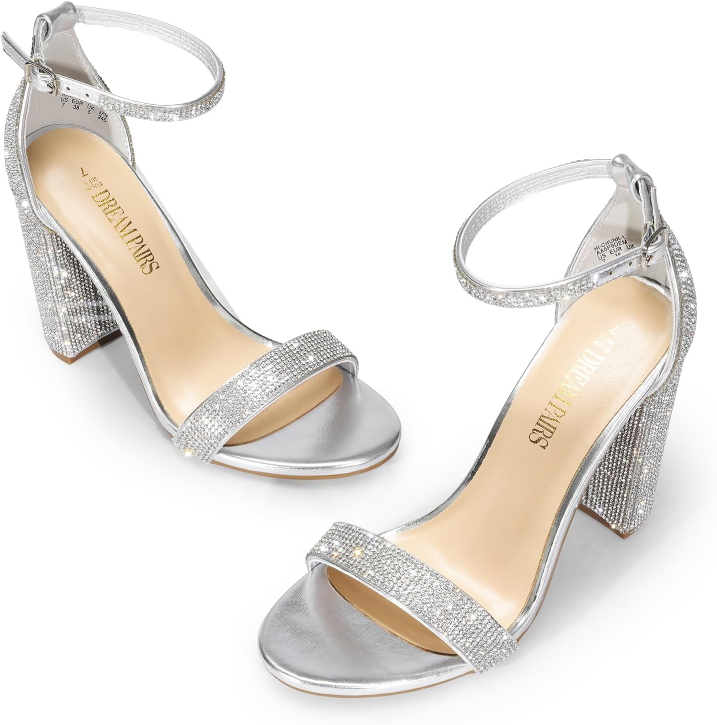 DREAM PAIRS Women's Hi-Chunk High Heel Pump Sandals - Image 6