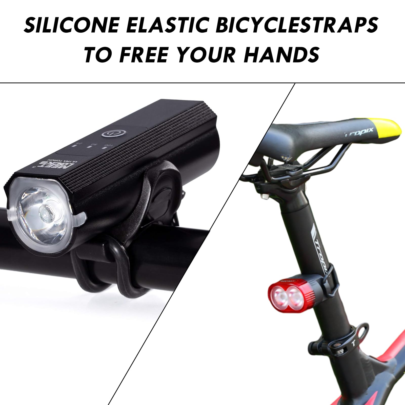 JUGUTA 8 Cinghie In Silicone Per Luce Bicicletta, Cinturino Di
