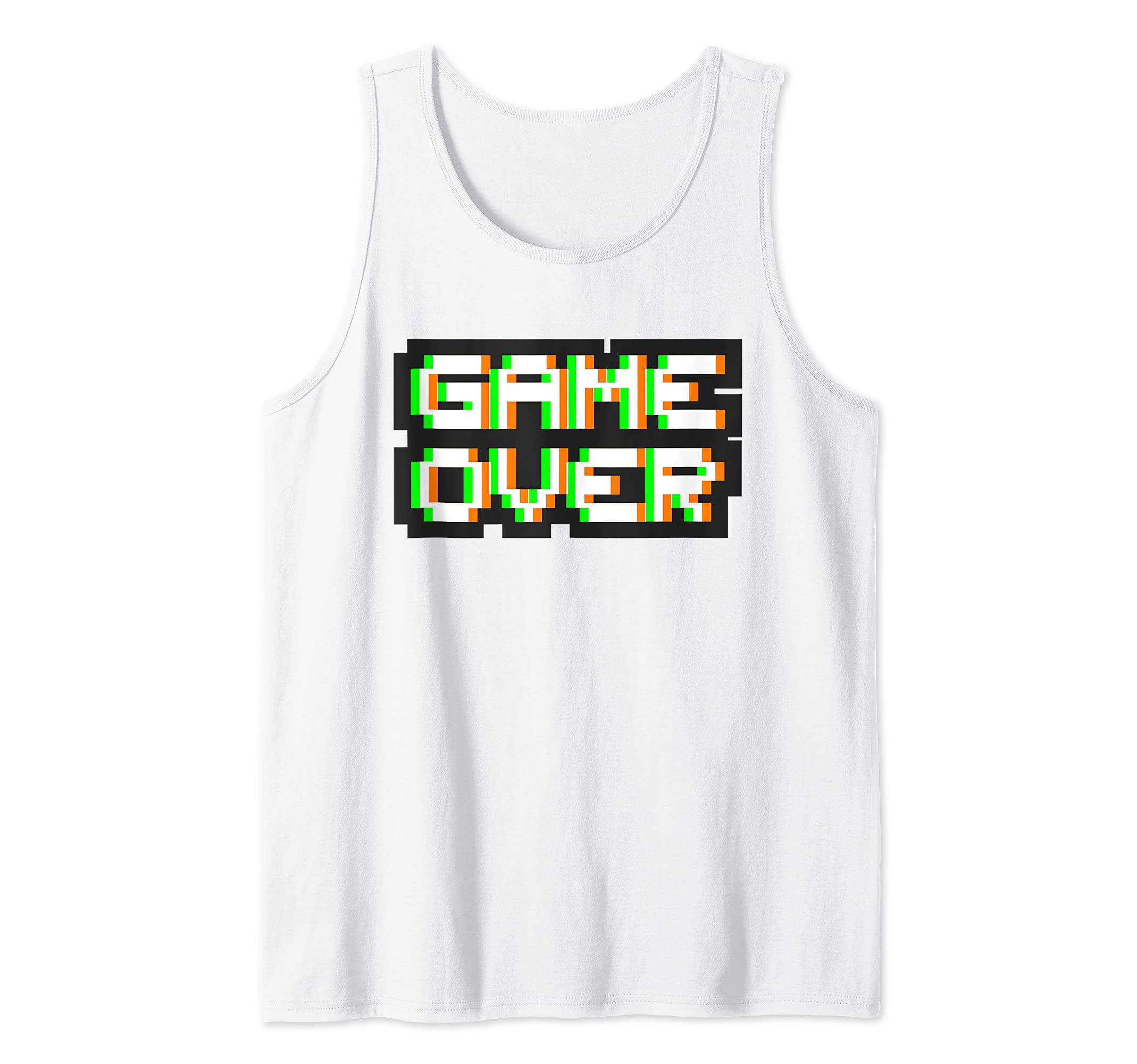 Game Over 8bit Pixel Retro Vintage Video Game Graphic Gamer Tank Top