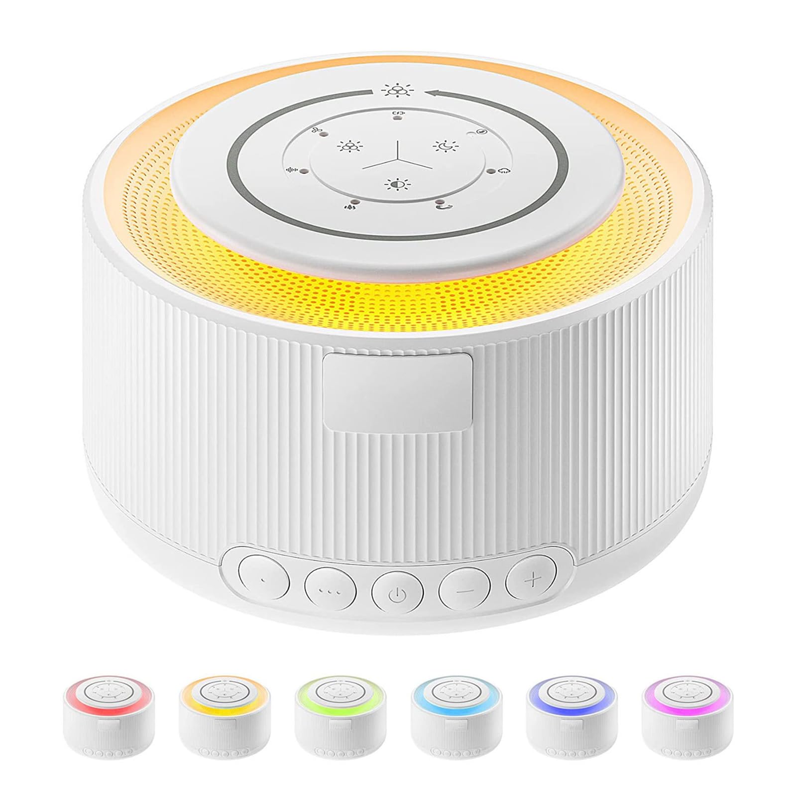 Máquina de Ruido Blanco para Dormir para bebés, con 30 Sonidos relajantes Naturales en Bucle, luz Nocturna de 7 Colores, Temporizador, Sonido para bebés, Adultos y niños.