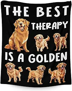 Golden Retriever Blanket - 30x40 Inches Size for Baby - Soft Fluffy Throw for Couch, Work - Black Funny Fuzzy Gifts