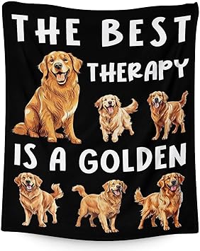 Golden Retriever Blanket - 30x40 Inches Size for Baby - Soft Fluffy Throw for Couch, Work - Black Funny Fuzzy Gifts