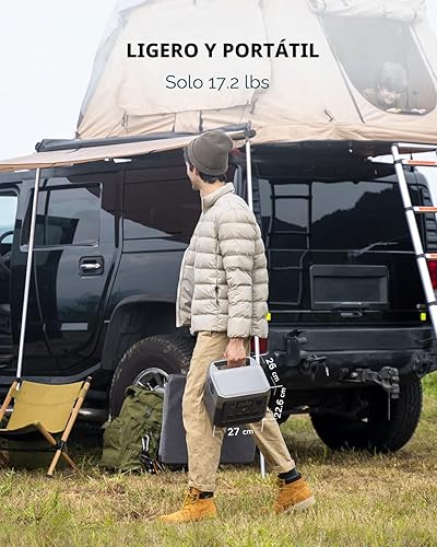 Vista 7 de EF ECOFLOW Estación de energía portátil RIVER 2 Pro, batería LiFePO4 de 768 Wh, carga rápida de 70 minutos, 4 salidas de CA de 800 W