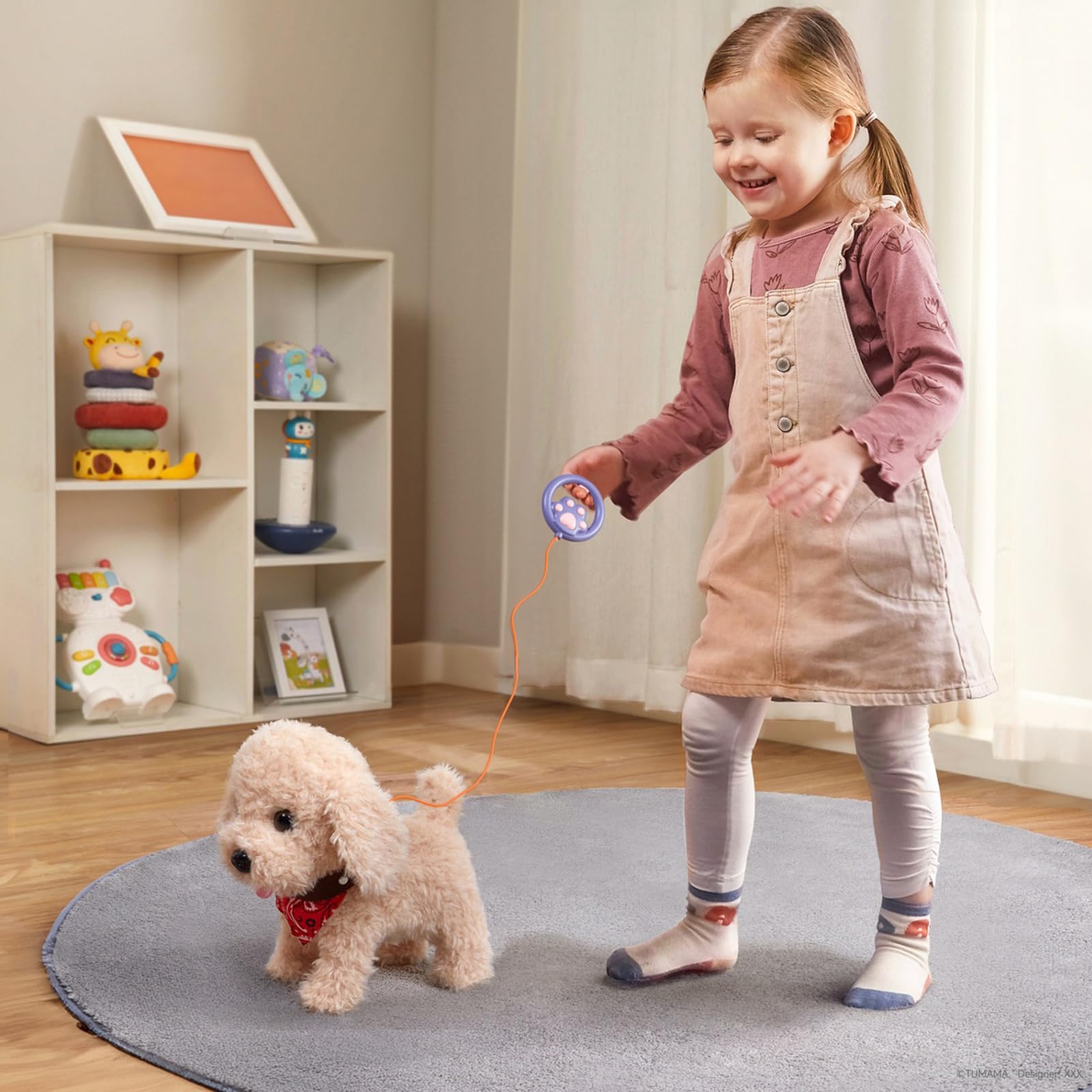 Generisch Perro de peluche electrónico con mando a distancia, extremidades móviles y paseos interactivos, con juguete parlante