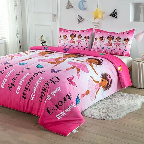 Miniatura 9 de Juego de edredón de sirena de tamaño matrimonial, color negro, juego de ropa de cama para niñas y adolescentes, juego de edredón ultra suave y