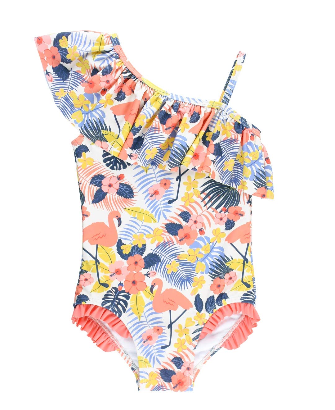 Baby/Toddler Girls Ruffle Strap One Piece Swimsuit w/UPF 50+ Sun Protection