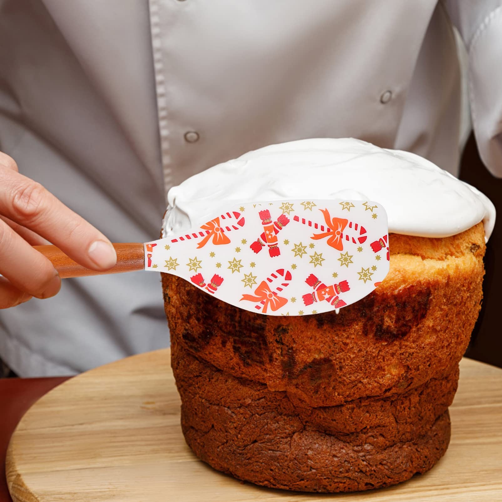 Alipis 8stücke Teiliges Backutensil Professioneller Teigschaber Und Spatel Für Backen Zuhause Für Weihnachtsgebäck Und Kuchenverzierung Rote Weihnachtsbaum Und Weiße