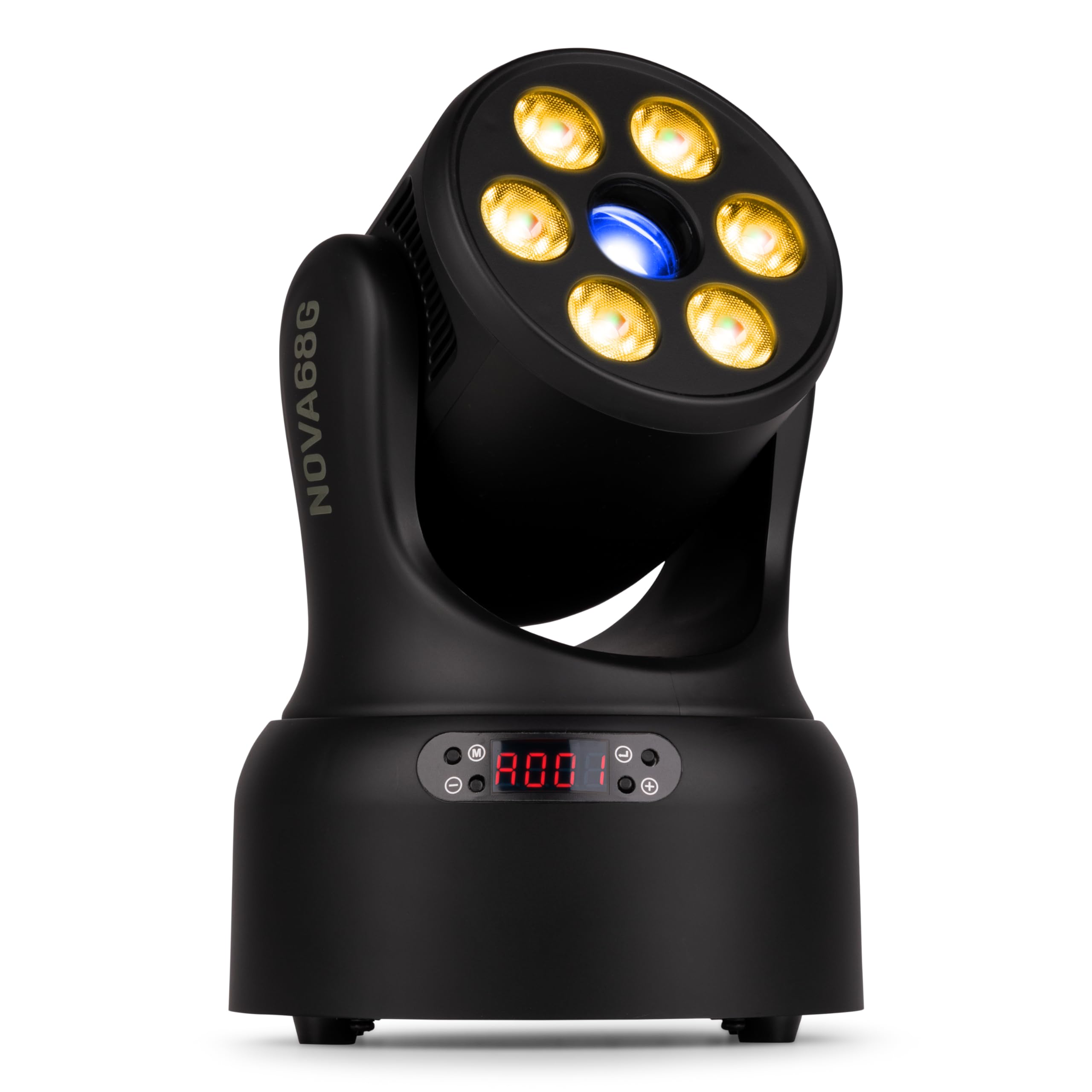 BeamZ NOVA68G-BK Moving Head Wash – Kompaktes Disco Licht, LED Moving Head mit 6x 8 Watt RGBW, Gobo & Farbrad – DMX Licht Musikgesteuert – DJ Lichtanlage für Party Lichter, Disco, Restaurant & Bühne