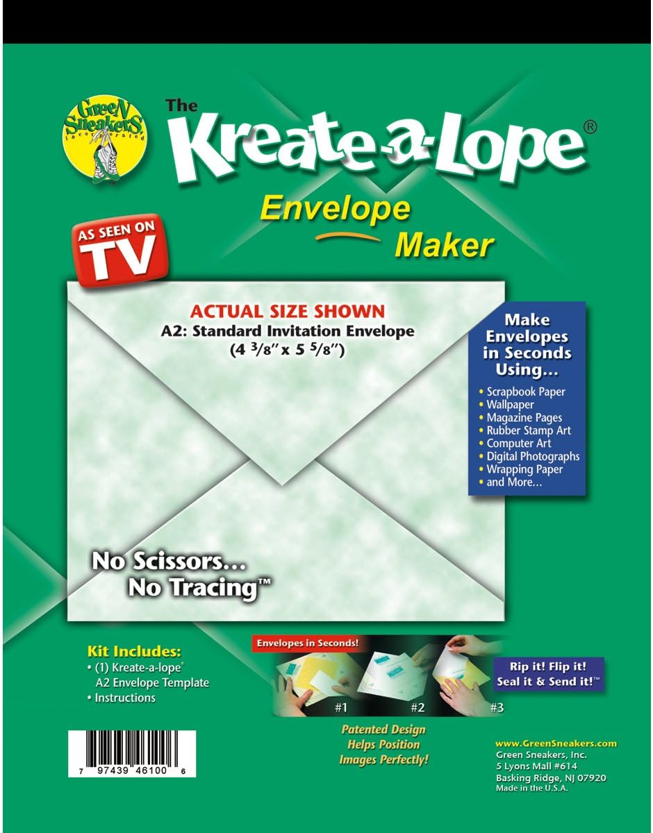 Green Sneakers Kreate-A-Lope Envelope, Template A2