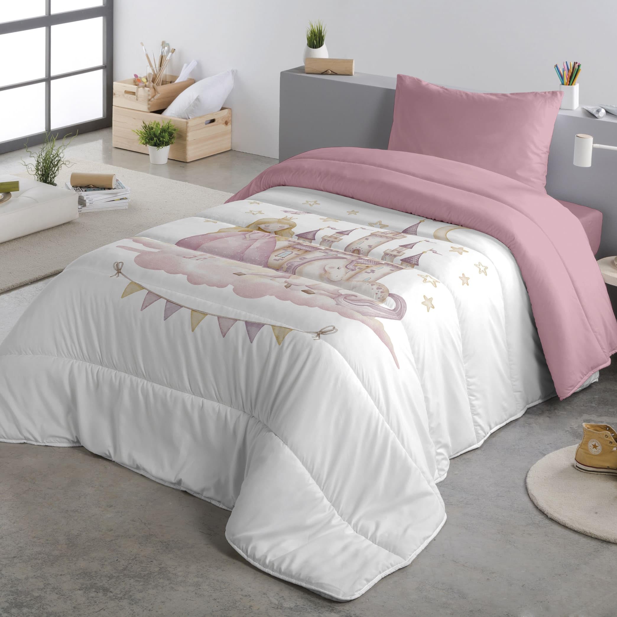 NATURALS - Edredón Nórdico Infantil Estampado 300 Gramos Cama 105-100% Microfibra Transpirable Tacto Pluma - 200x260 cm - Acolchado Extra Suave - Otoño/Invierno - Fabricado en España