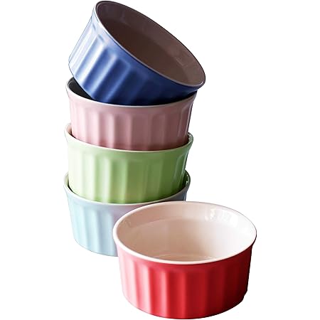 Amazon.com: Set of 8 PCS 6 oz Round Porcelain Oven Safe Ramekin Dessert ...