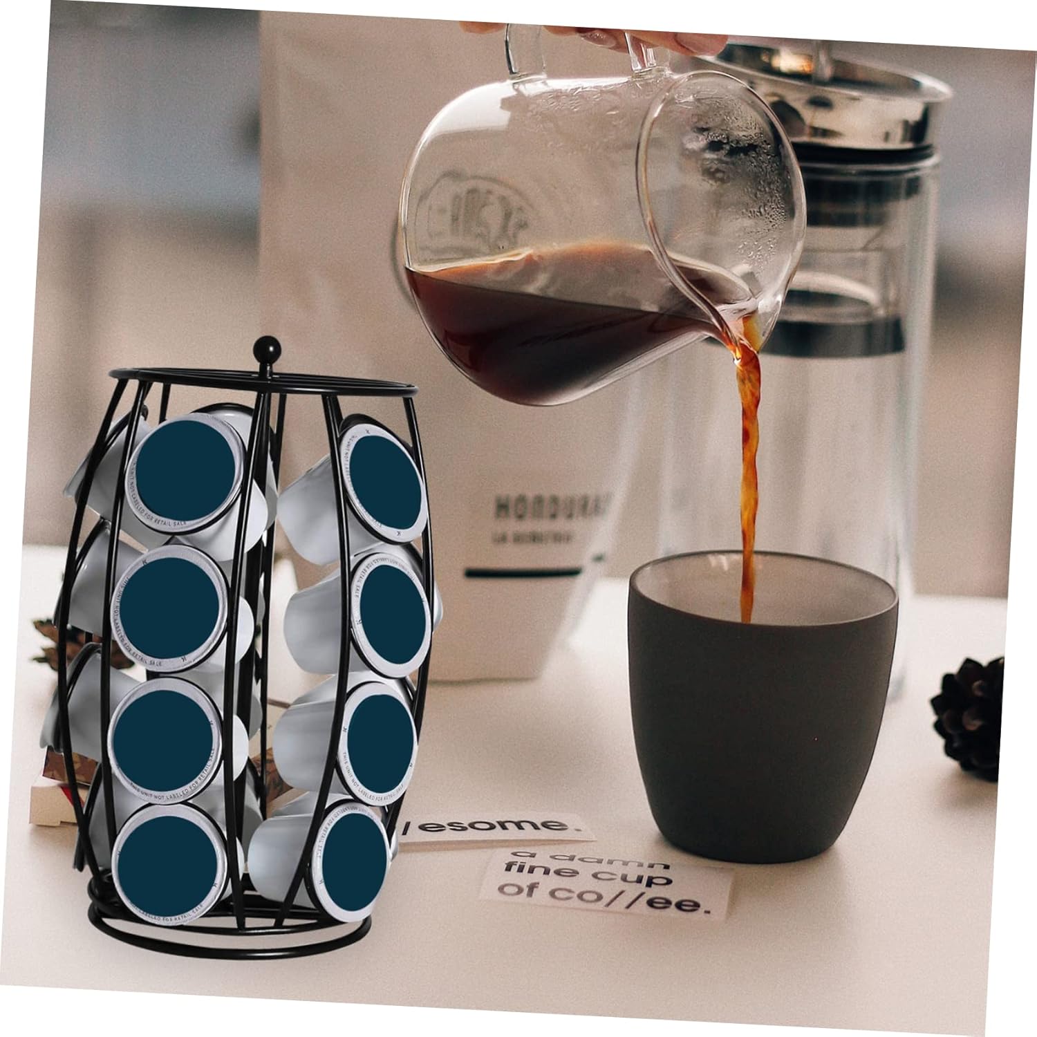 Coffee Capsule Holder Coffee Creamer Holder Espresso Storage Food Cone Holder Coffee Bar Accessories Metal Egg Basket Metal Fruit Basket Iron Bread Basket Concentrate