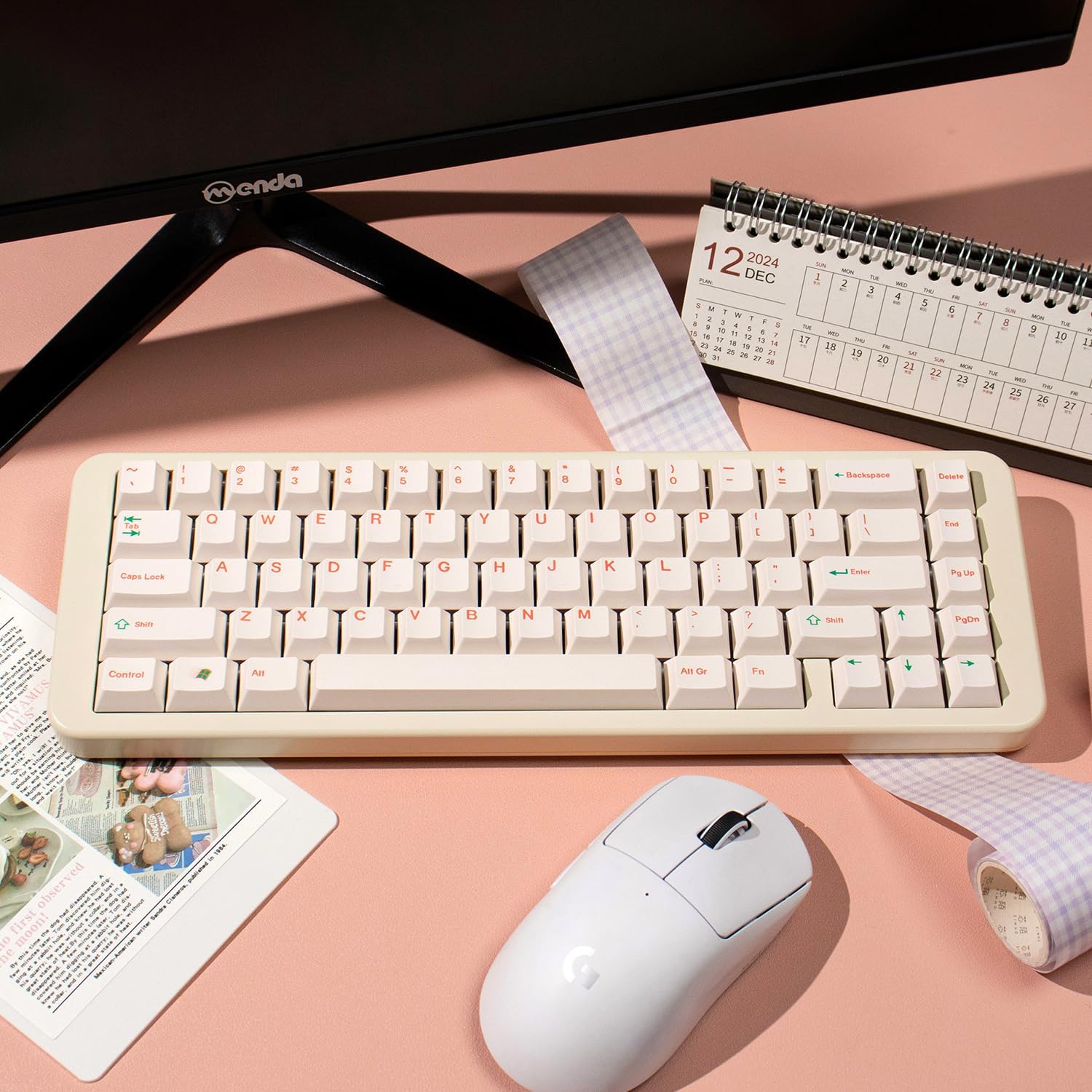 mintcaps Keycaps - 144Keys Dye-Sublimation PBT Keycaps Beige Cherry Profile Keycap for 65% 70% 75% 100% Gateron Cherry Mx Switches Mechanical Keyboard