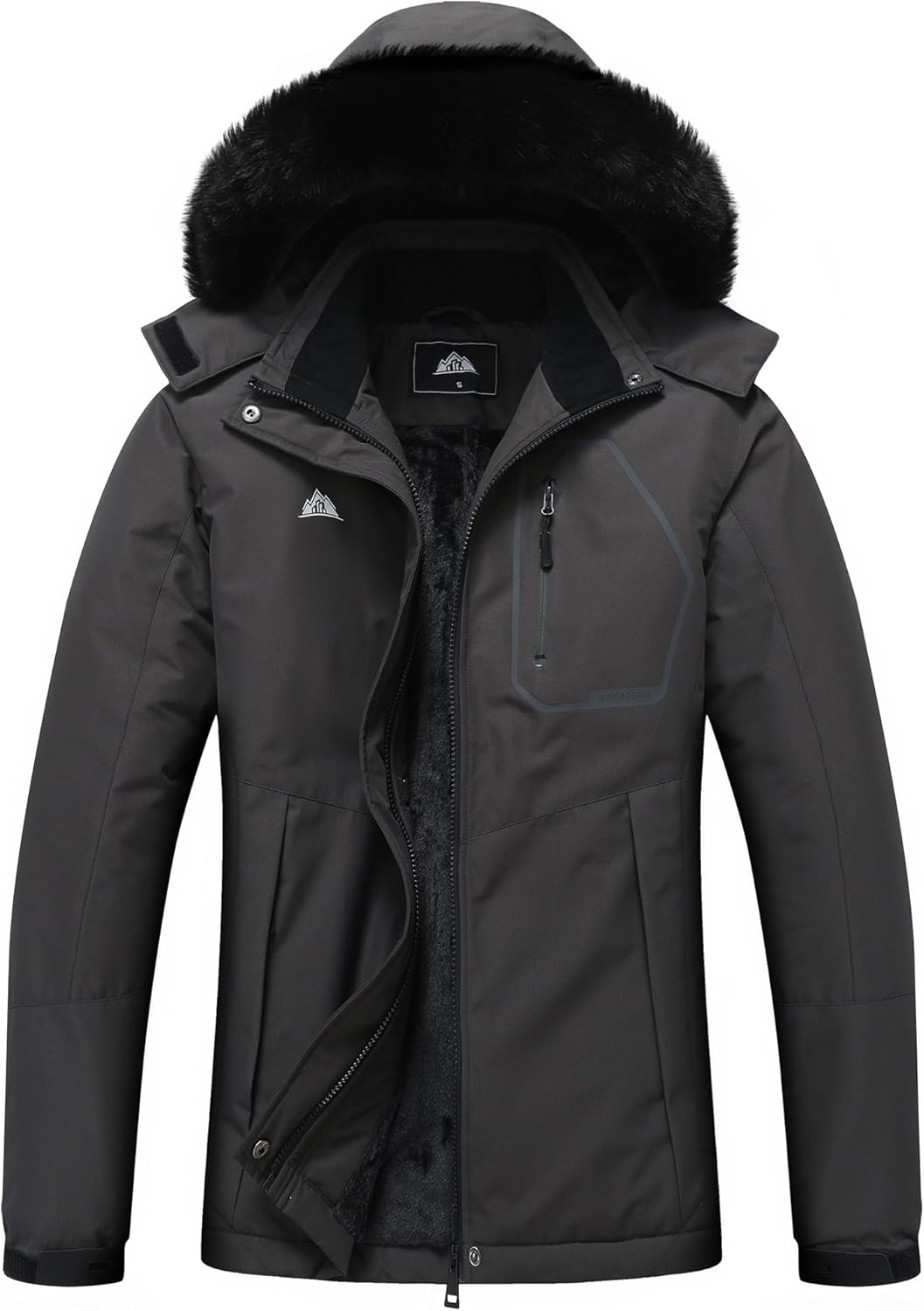 MOERDENG Women’s Insulated Snow Ski Jacket Warm Winter Coat Waterproof Snowboarding Jacket Softshell Hiking Winter Jacket