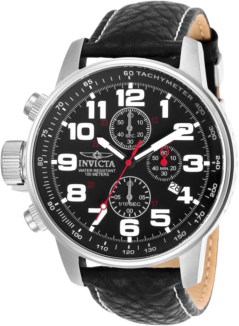 Men's I-Force Left Handed Quartz Watch with Leather Strap