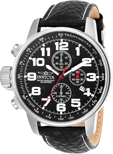Invicta Men’s Black Leather Analogue Watch – 2770