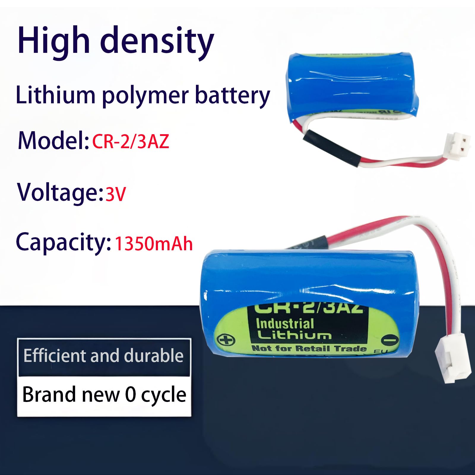 CR17335 Batterie de rechange CR-2/3AZ compatible avec PLC CR-2/3AZ CR17335 Verisure CR-2/3AZ pour système d'alarme avec pile White Plug CR-2/3AZ - 3