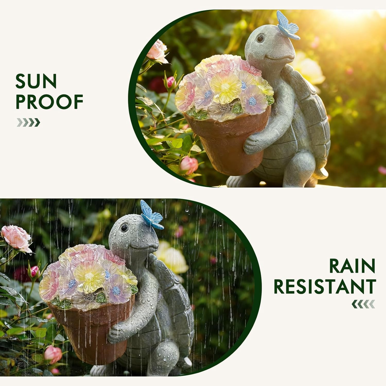 Solar Turtle Garden Statue with LED Light (6"W x 8.6"L x 7.5"H) – Cute Solar Garden Decor Outdoor Turtle Statue for Patio Yard Backyard Lawn, Turtle Decor Garden Statues, Unique Turtle Gifts