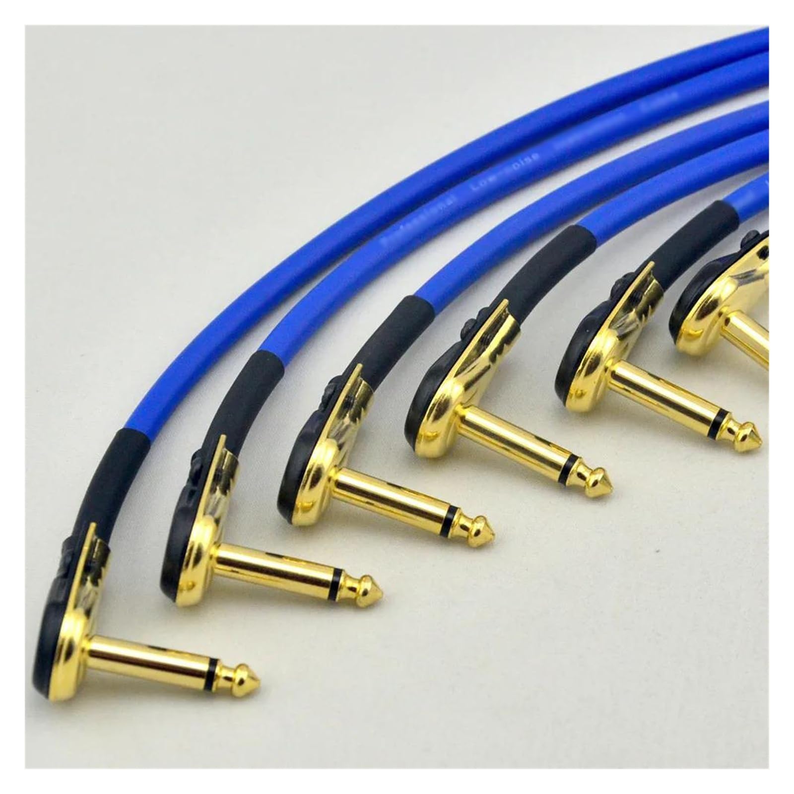 Professionelles Gitarren-Audiokabel 6 Stück Blaues 30 cm Rechtwinkliges 1/4 Mono-Gitarren-Effektpedal-Board-Kabel-Patchkabel Für Effektpedale