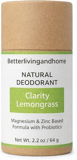 Betterlivingandhome Natural Deodorant Stick - 64 gm | Probiotics + Magnesium | Deodorant for Men & Women | Natural formula...
